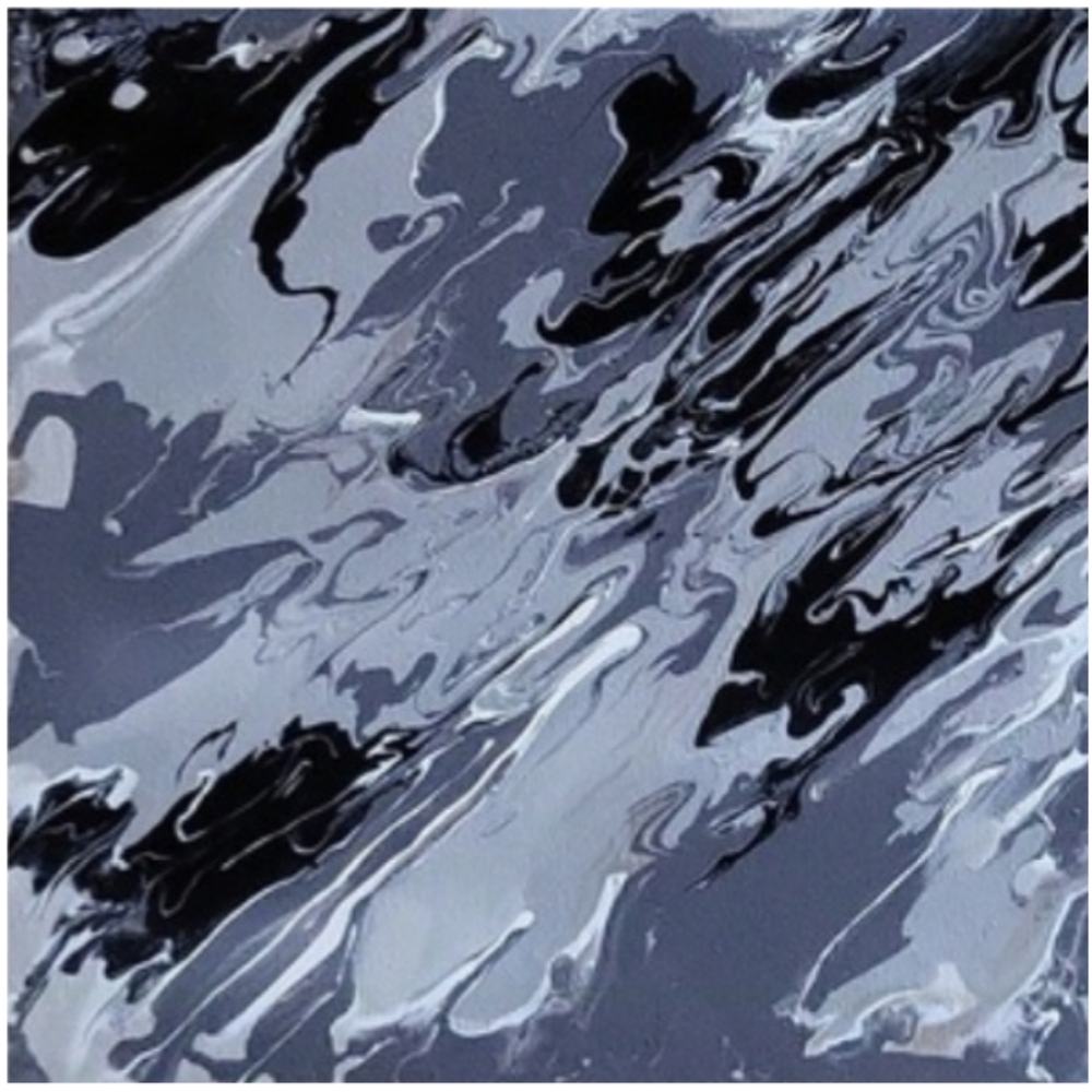 Gray Black and White Abstract Design 12 x 12 Inches Canvas Painting - Picture 3 of 4